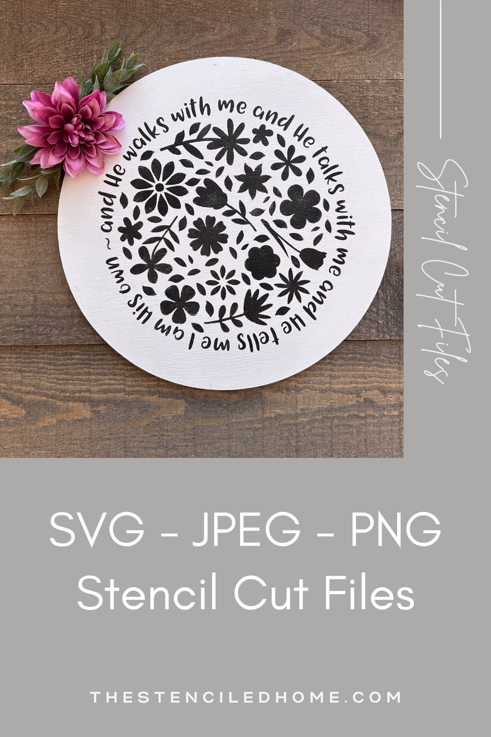 In the Garden Floral Stencil Cut File SVG JPEG PNG