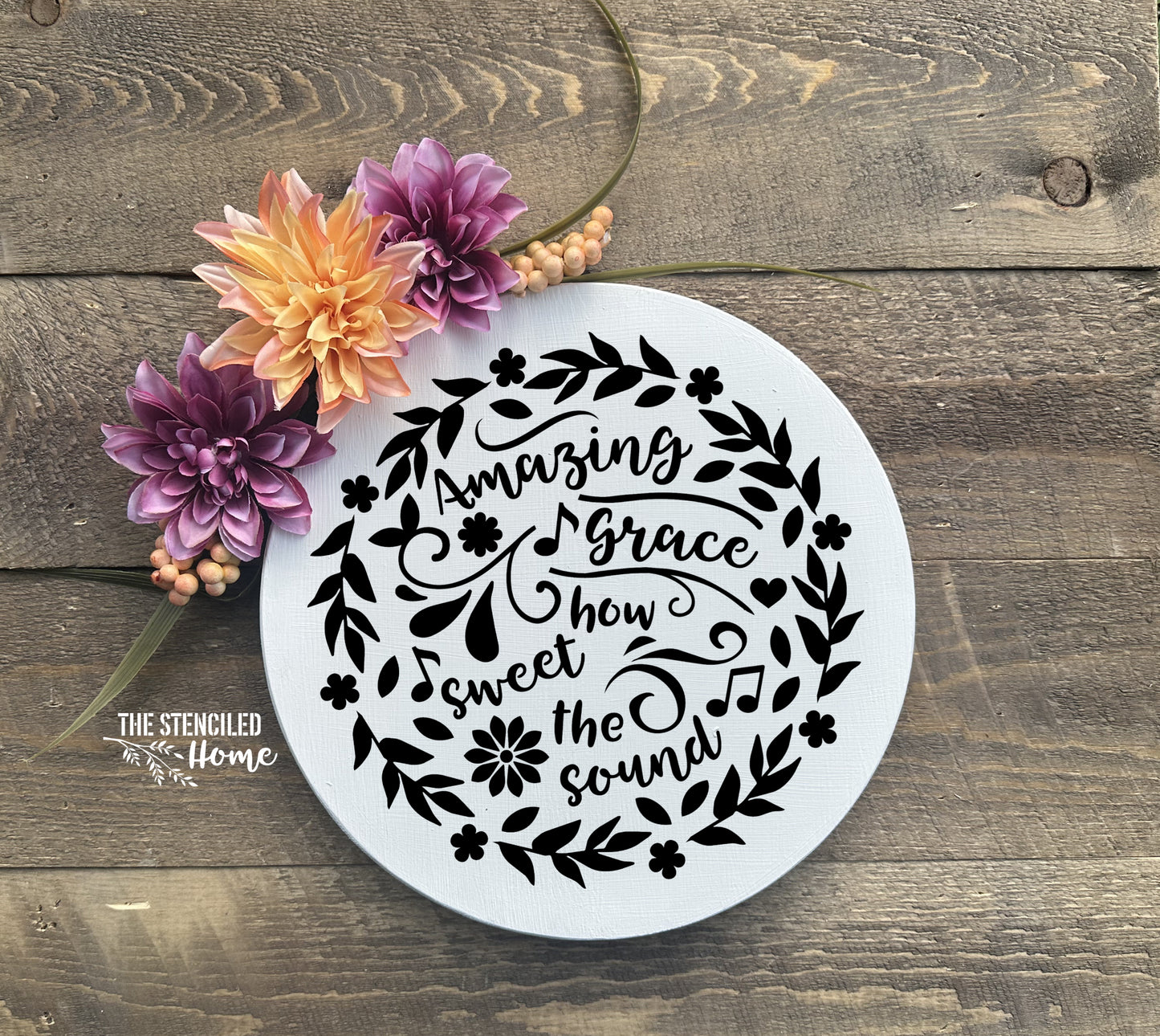Amazing Grace Wreath 1 Stencil Cut File SVG JPEG PNG