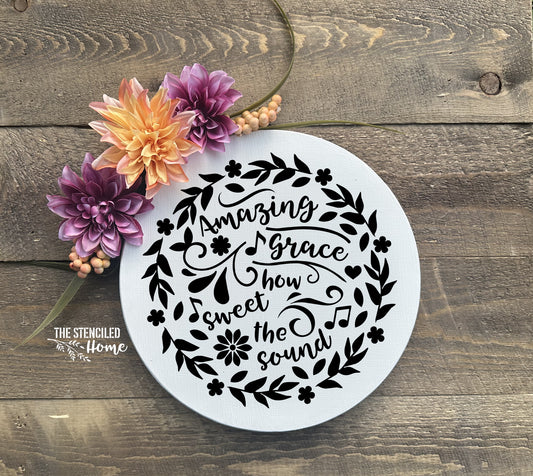 Amazing Grace Wreath 1 Stencil Cut File SVG JPEG PNG