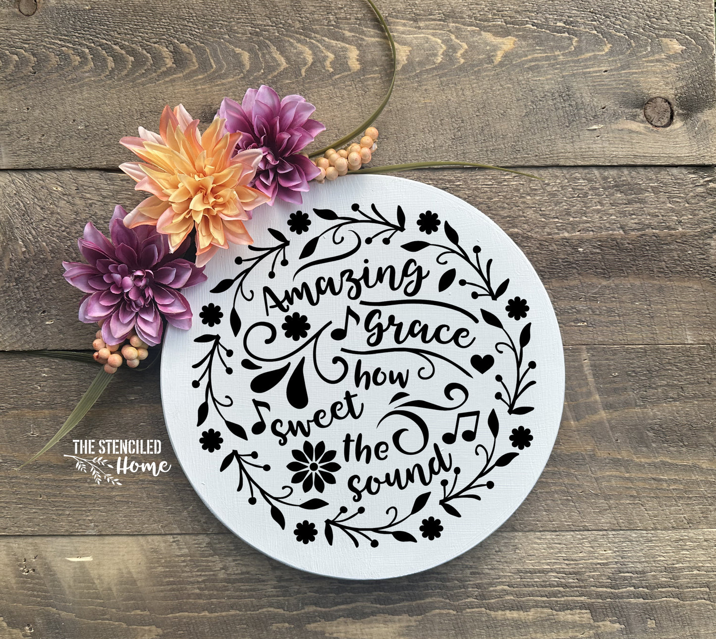 Amazing Grace Wreath 2 Stencil Cut File SVG JPEG PNG