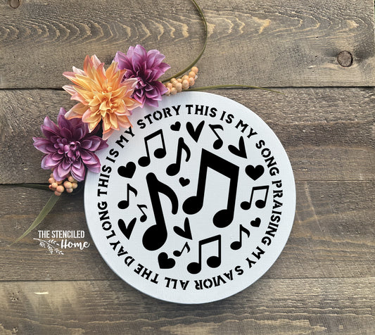 Blessed Assurance Musical Notes Stencil Cut File SVG JPEG PNG