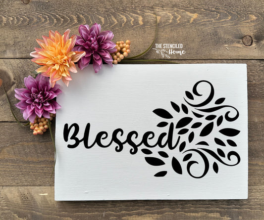 Blessed Flourishes Stencil Cut File SVG JPEG PNG