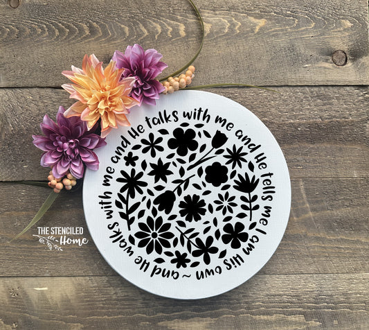 In the Garden Floral Stencil Cut File SVG JPEG PNG