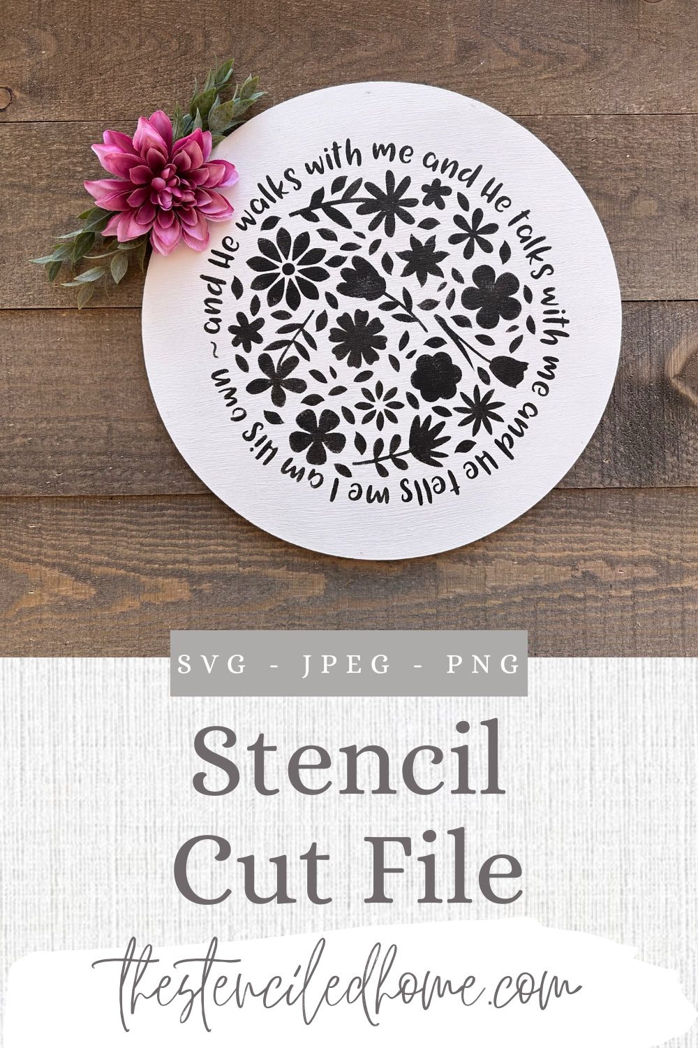 In the Garden Floral Stencil Cut File SVG JPEG PNG