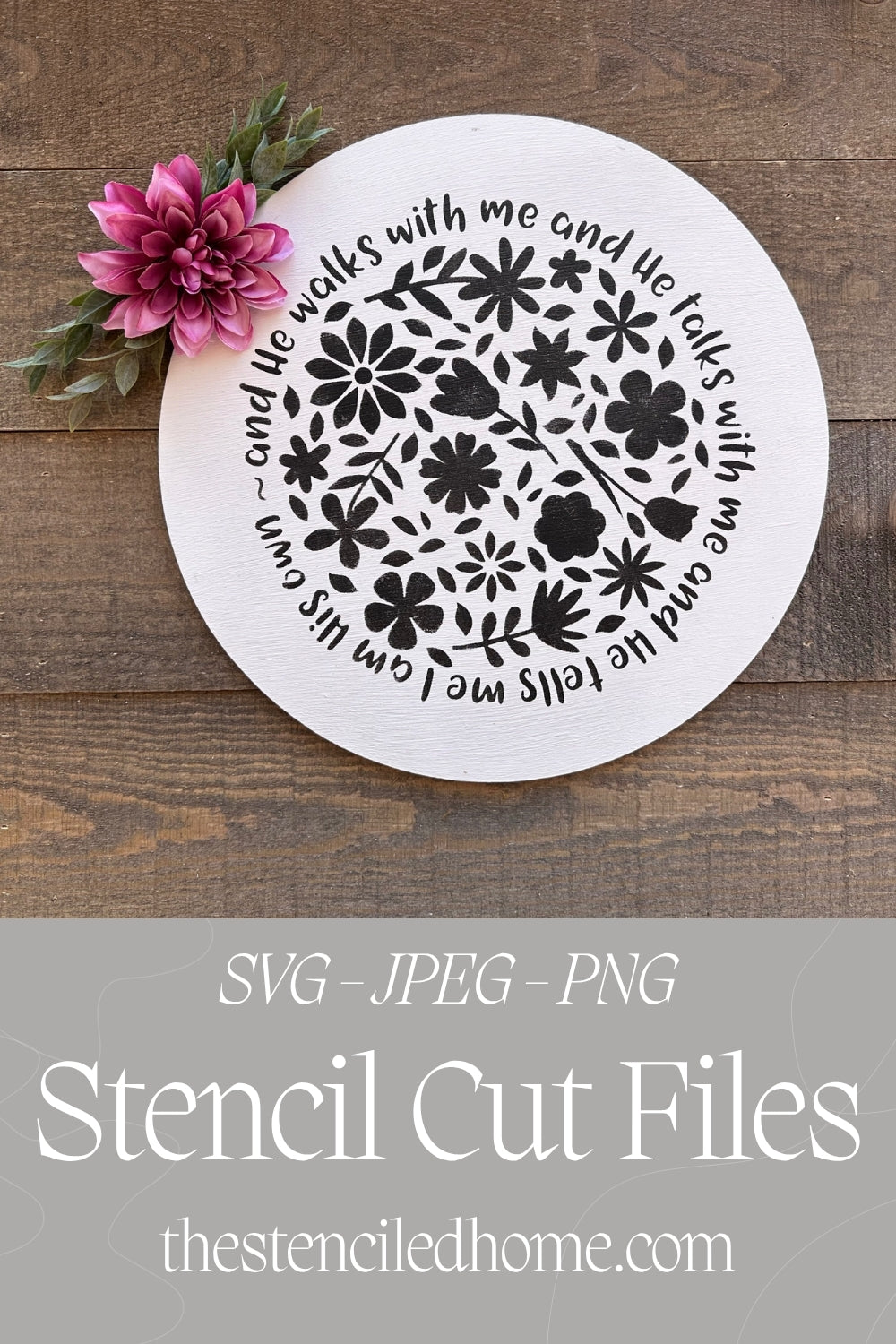 In the Garden Floral Stencil Cut File SVG JPEG PNG