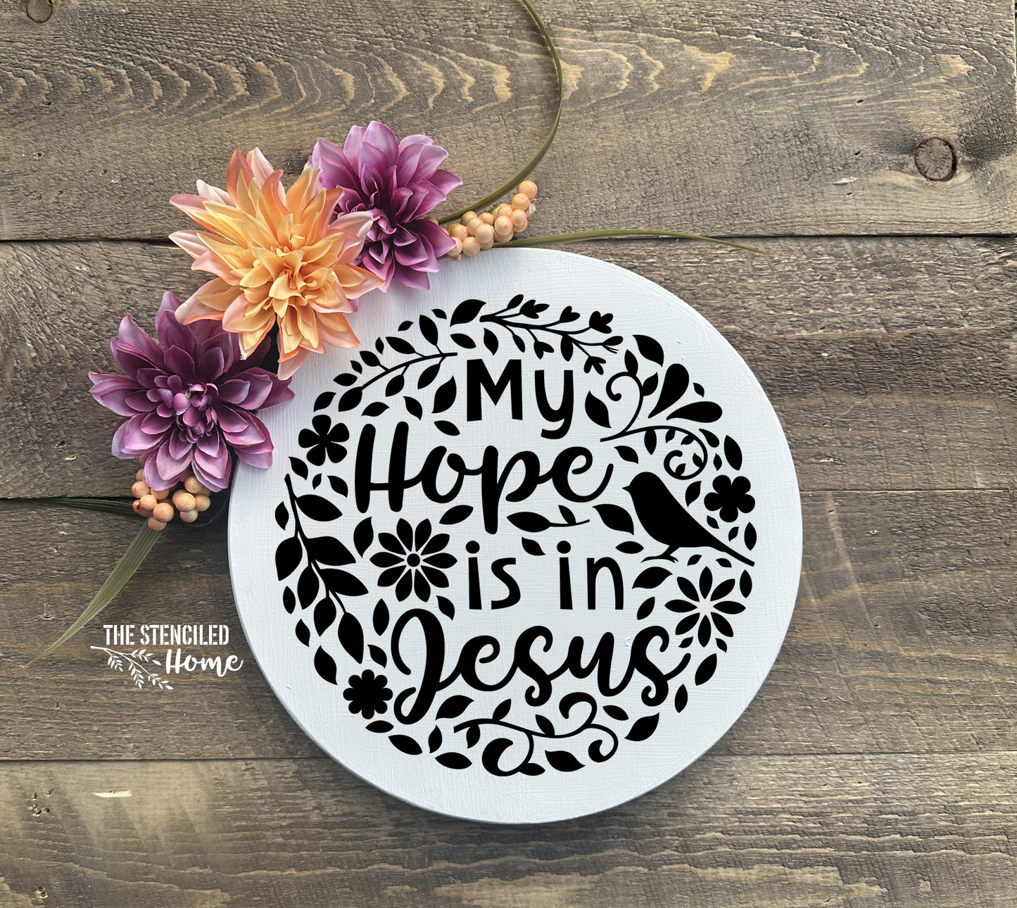 My Hope is in Jesus Floral Stencil Cut File SVG JPEG PNG