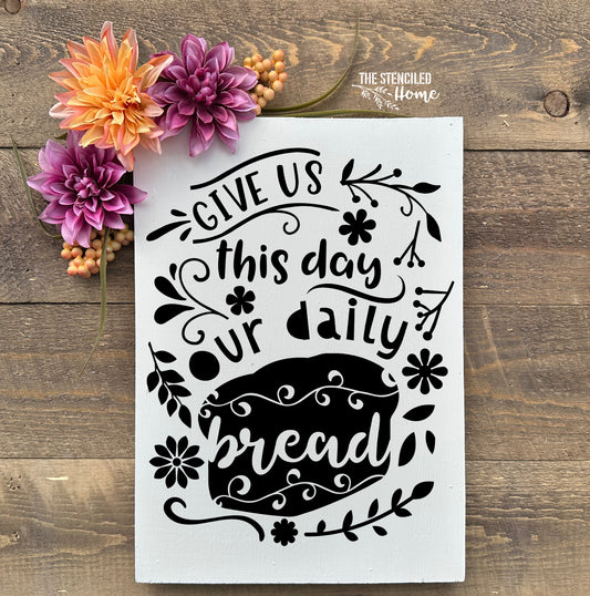 Our Daily Bread Floral Stencil Cut File SVG JPEG PNG
