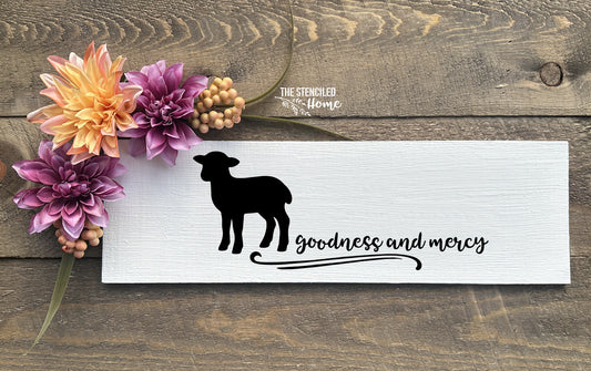 Sheep Goodness and Mercy Follows Me Stencil Cut File SVG JPEG PNG