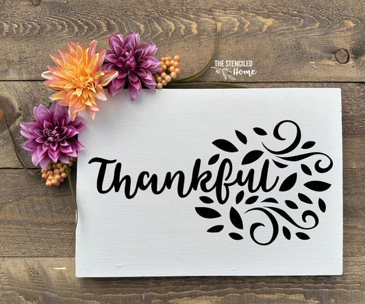 Thankful Flourishes Stencil Cut File SVG JPEG PNG