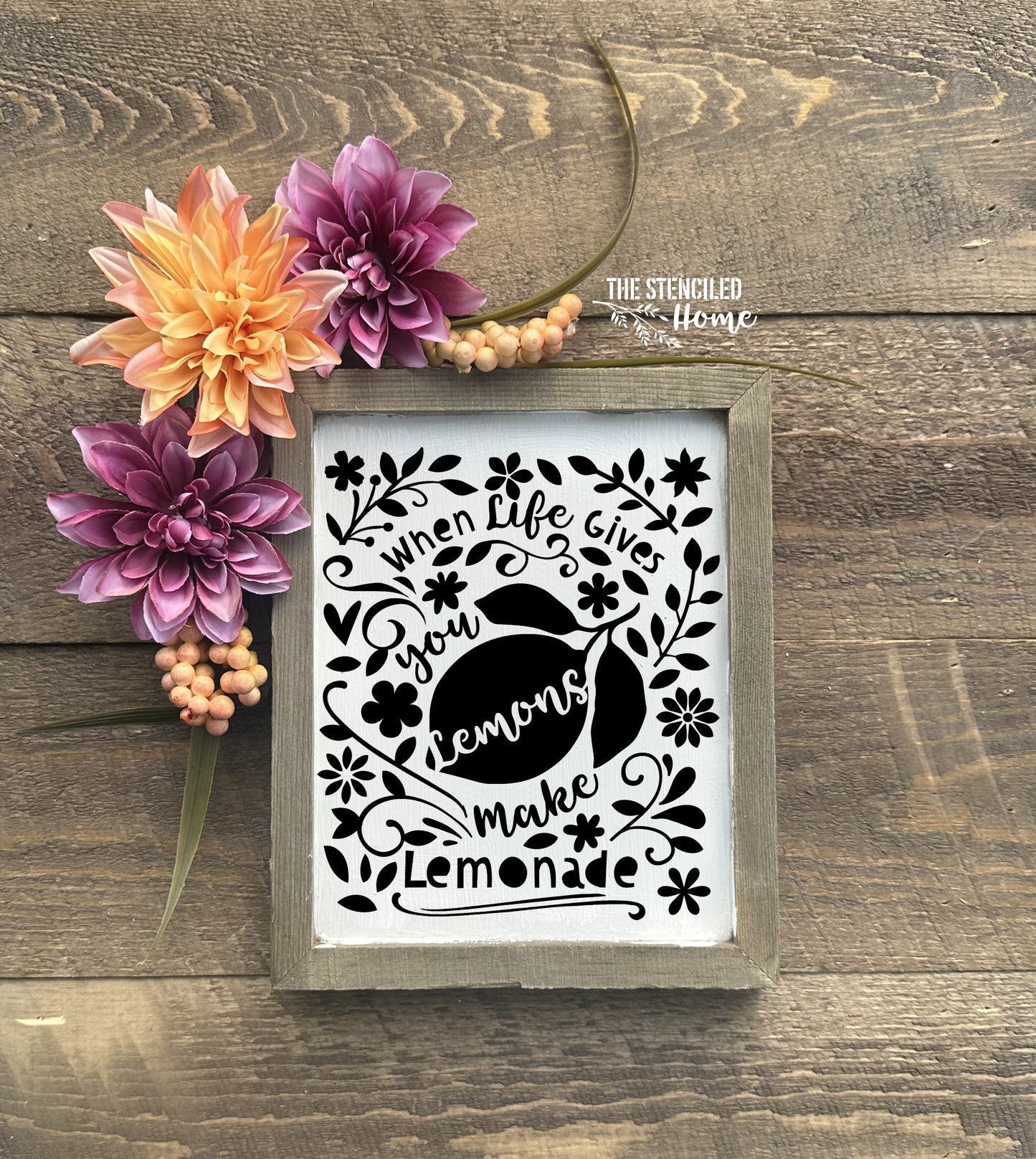 When Life Gives You Lemons Floral Stencil Cut File SVG JPEG PNG