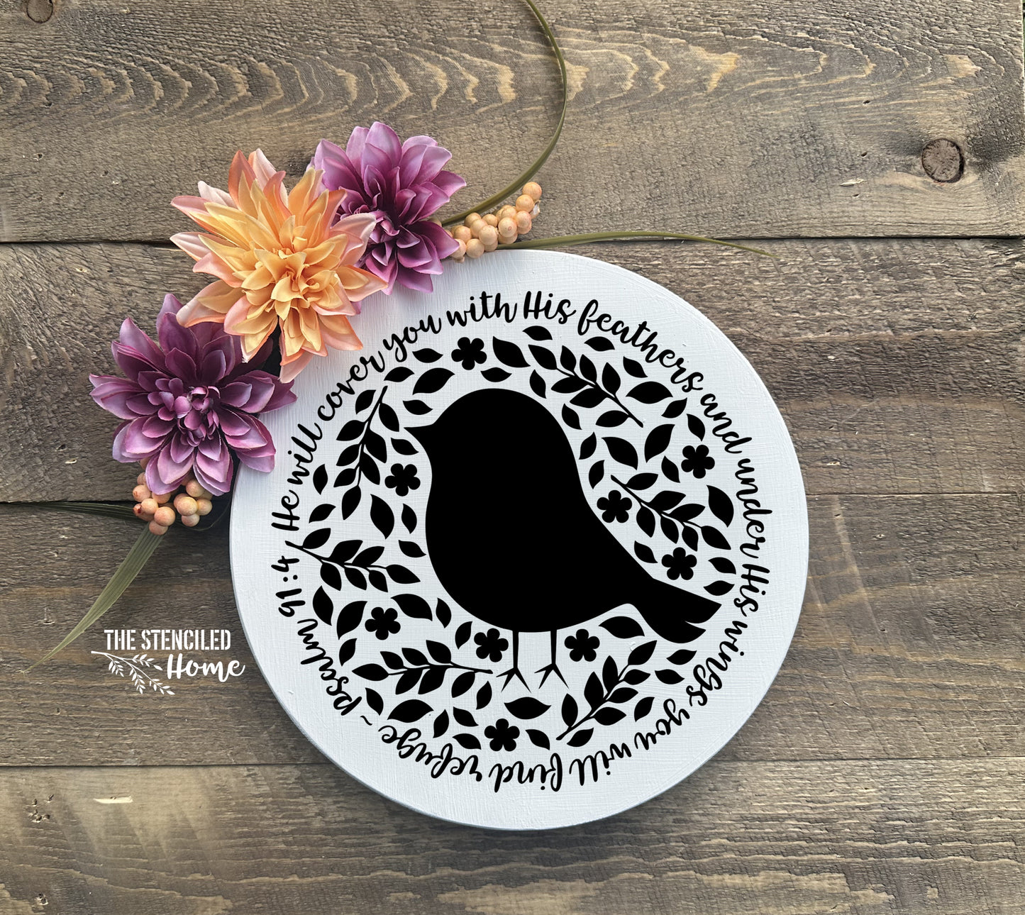 Psalm 91:4 Stencil Cut File SVG JPEG PNG Cut File